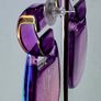 Metallic Purple Retro Buckle Iridescent Earrings Image 3