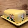 Vintage Becassine Ceramic Butter Dish by Tropico Diffusion Bright Yellow Pristine Condition Image 4
