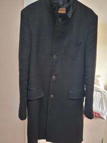 Zara Gents/Men's Wool Overcoat Navy Knee Length.