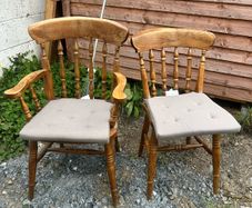 Windsor style chairs. 4 total, 2 captains chairs 2 side chairs.