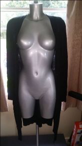Black knee lenght cardigan with side pockets Dunnes size UK10 EUR38 Postage included