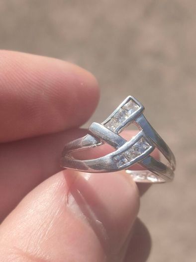 Sterling Silver Double Wishbone Engagement ring