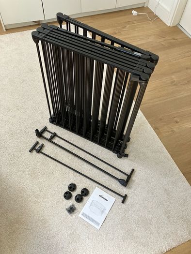 Large 8-Panel Black Metal Baby/Toddler Playpen. / Safety Gate - New