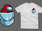 Red impostor in the pocket among us t-shirt imposter among us t-shirt impostor t-shirt