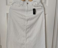 Denim midi skirt