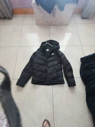Tommy Hilfiger navy puffer jacket with faux fur hood