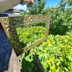 Vintage brass embellished mirror