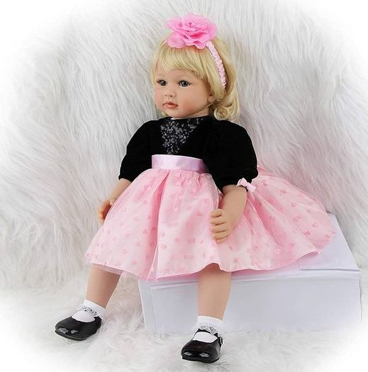 24 inch 60cm Reborn Dolls Girl Soft Silicone Vinyl Realistic Reborn Babies Handmade Newborn Baby Dolls Birthday Gifts for Ages 3+ Toys Gifts