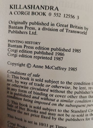 A collection of  7 Anne McCaffrey Books