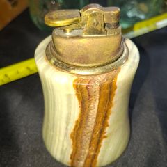 Beautiful Old Table Lighter with a Marble Base and a Brass Mechanism, Postage Available
