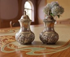 Henry Mathews Dual Assayed Sterling Silver Cruet Set(1901)
