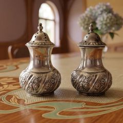 Henry Mathews Dual Assayed Sterling Silver Cruet Set(1901)