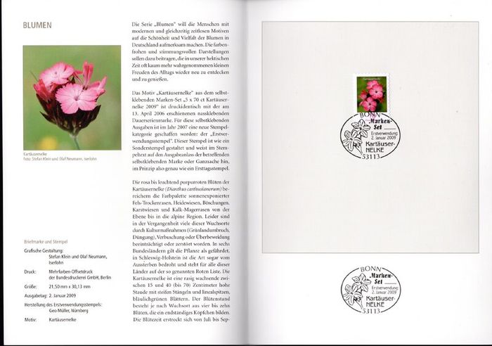 2009 Bundes Republic Deutschland (Germany) Federal Annual Stamp EFT Collection 2009 with 43 images of contents