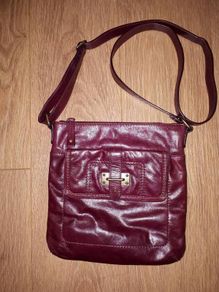 Leather Burgundy crossbody bag M and S