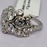 White Cubic Zirconia Ring in Rhodium Overlay Sterling Silver Image 5
