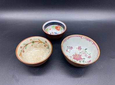 Antique Qianlong 18th c Porcelain Cafe au Lait Bowls