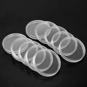 10 Plastic Coin Capsules / Holders 38 mm