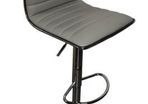 ALPHASON Colby Barstool -  adjustable High back faux leather, 360 Swivel - Grey