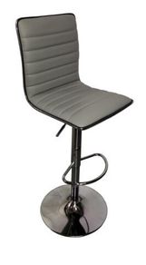 ALPHASON Colby Barstool -  adjustable High back faux leather, 360 Swivel - Grey