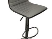 ALPHASON Colby Barstool -  adjustable High back faux leather, 360 Swivel - Grey