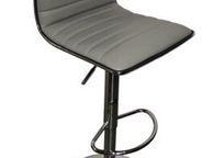 main image for ad ALPHASON Colby Barstool -  adjustable High back faux leather, 360 Swivel - Grey