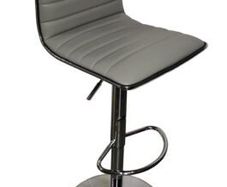 ALPHASON Colby Barstool -  adjustable High back faux leather, 360 Swivel - Grey