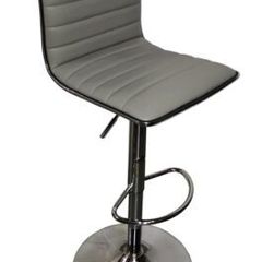 ALPHASON Colby Barstool -  adjustable High back faux leather, 360 Swivel - Grey