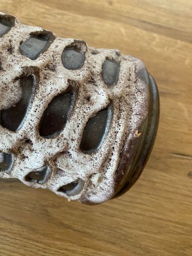 Mid century Strehla Keramik fat lava vase