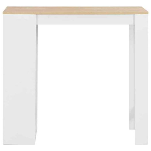 Bar Table with Shelf White Coffee Dining - Free Delivery Nationwide
