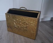 Vintage Brass hammered Magazine Box Rack