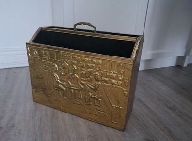 Vintage Brass hammered Magazine Box Rack