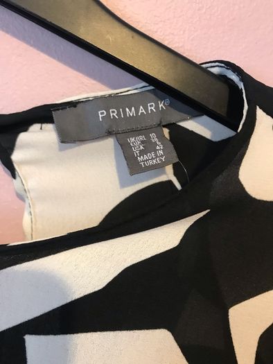 Primark ladies black white top - New