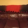 Red/Black Pashmina/Shawl with Fur Pom Poms Image 4