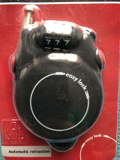 Cable lock. Ideal for luggage, sports equipment, bicycle helmets