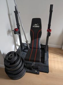 Squat Rack, Bench & Olympic Barbell (155kgs)