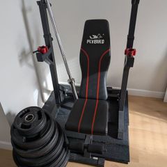Squat Rack, Bench & Olympic Barbell (155kgs)