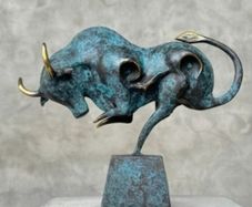 Salvador Dali Inspired Bull - Patinated Bronze
