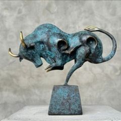 Salvador Dali Inspired Bull - Patinated Bronze