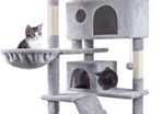 Cat Tree, 151cm Cat Scratching Post Stable Cat Tower for Large Cat, Activity Centre Cat Climbing Tree with 2 Cat House, Hammock, 4 Sisal Posts, Ladder, and Rest Place for Indoor Cat MULTIPLE COLOURS AVAILABLE (FREE POSTAGE)
