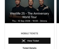 Westlife Standing Tickets 10/09