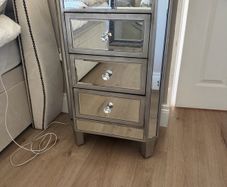 Mirrored bedside lockers x2