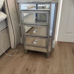 Mirrored bedside lockers x2