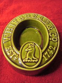 Vintage Green Whitbread & Co. Est 1742 Castle Assoc Porcelain Nut Dish / Ashtray