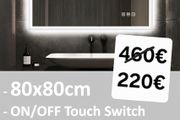 LED Bathroom Mirrors Speakers Demister Antifog Weather Station Clock Dual LED Sensor Touch