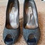 Dune Navy Glitter Peep-toe Heels Image 2