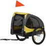 Dog Trailer, Mesh Windows, Roll-Up Cover, Universal Coupler, Steel Frame, Yellow, 140 x 71 x 83 cm Image 5