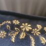Plush Navy Velour with Gold Embroidery Cushions x2 Image 6