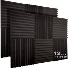NEW SALE | 12-Pack Acoustic Foam Panels, 1" X 12" X 12" Studio Soundproof Wedge