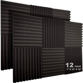 NEW SALE | 12-Pack Acoustic Foam Panels, 1" X 12" X 12" Studio Soundproof Wedge