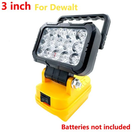3-inch LED Work Light Suitable For Makita Milwaukee Dewalt 18V Lithium-ion Battery With Handle And USB Interface Flashlight
